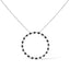 .925 Sterling Silver Black & White Diamond Open Hoop Pendant Necklace
