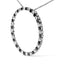 .925 Sterling Silver Black & White Diamond Open Hoop Pendant Necklace