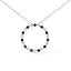 Collier Pendentif Ouvert en Argent Sterling 925 avec Diamants Noirs et Blancs