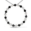 Collier Pendentif Ouvert en Argent Sterling 925 avec Diamants Noirs et Blancs