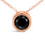 14K Rose Gold Bezel-Set Black Diamond Solitaire Pendant Necklace