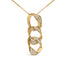 Collar con colgante de círculo entrelazado de diamantes chapado en oro amarillo de 14K