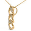Collar con colgante de círculo entrelazado de diamantes chapado en oro amarillo de 14K