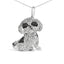 Collar de Péndulo de Shih Tzu de Diamante de Plata Esterlina .925