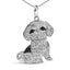 Pendentif en argent sterling .925 de chien Shih Tzu avec diamants