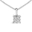Sterling Silver 1/4 Cttw Princess Cut Diamond Pendant Necklace