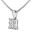 Sterling Silver 1/4 Cttw Princess Cut Diamond Pendant Necklace