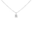 Collar de Pendiente de Diamante Cortado Princesa de Plata Esterlina