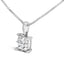 Collar de Pendiente de Diamante Cortado Princesa de Plata Esterlina