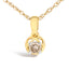 Collar de Péndulo Abierto de Diamante de Plata Baño de Oro de 14K