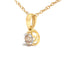 Collar de Péndulo Abierto de Diamante de Plata Baño de Oro de 14K