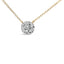 14K Yellow Gold Plated Sterling Silver Diamond Cluster Pendant Necklace