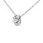 .925 Sterling Silver Lab Grown Diamond Pendant Necklace 18"