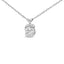 Collier Pendentif Halo Ovale en Diamant Cultivé en Laboratoire en Argent Sterling