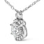 Collier Pendentif Halo Ovale en Diamant Cultivé en Laboratoire en Argent Sterling