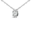 Sterling Silver Lab Grown Diamond Oval Halo Pendant Necklace