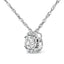 Sterling Silver Lab Grown Diamond Oval Halo Pendant Necklace