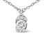 Sterling Silver Lab Grown Diamond Oval Halo Pendant Necklace