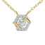 Collier Pendentif en Diamant Lab Grown Plaqué Or Jaune 14K en Argent Sterling