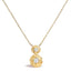 14K Yellow Gold Plated Sterling Silver Lab Grown Diamond Rose Pendant Necklace