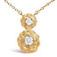 14K Yellow Gold Plated Sterling Silver Lab Grown Diamond Rose Pendant Necklace