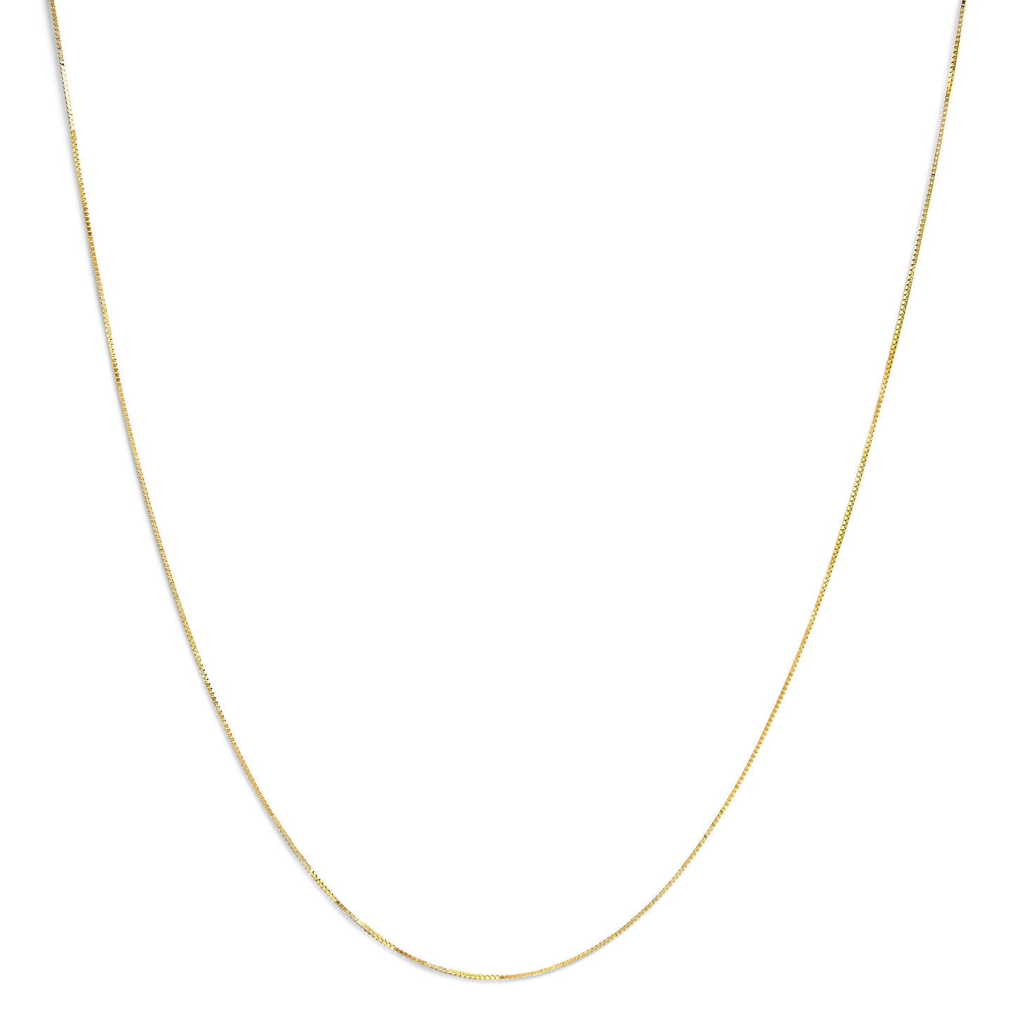 Collar de Cadena Clásica de Caja de Oro Amarillo Sólido de 14K - 16 Pulgadas