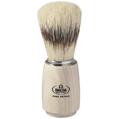 Omega Banded Boar Shaving Brush - White Ash Wood #11711