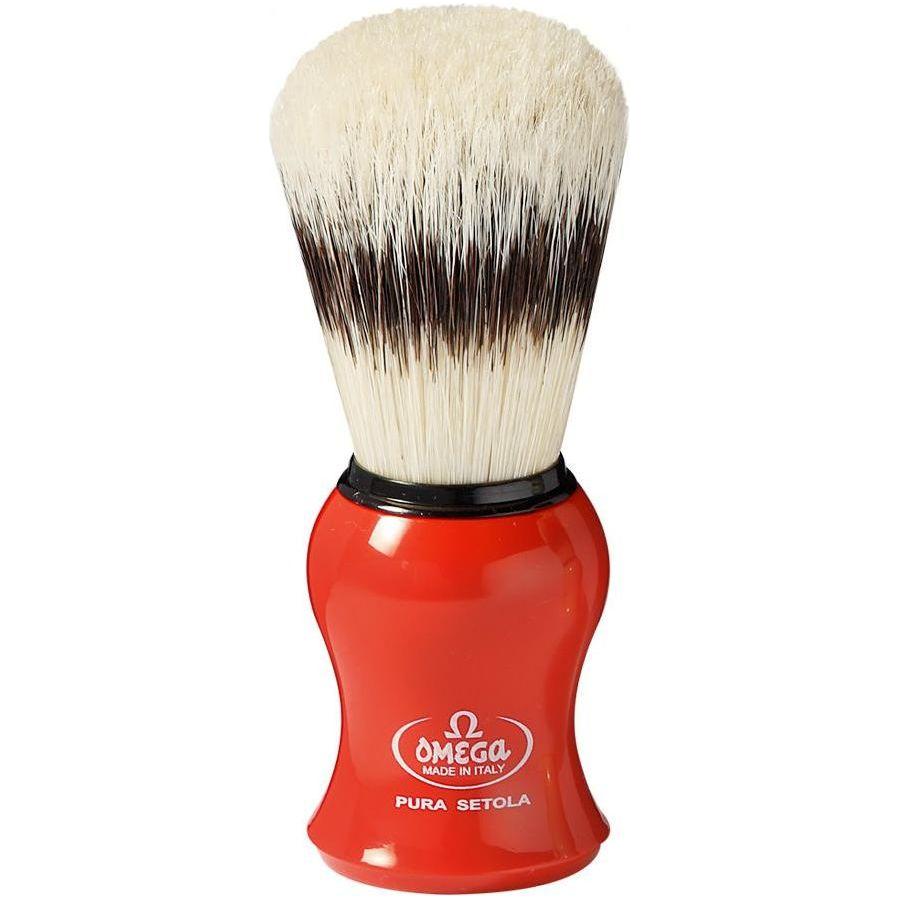 Omega Pure Bristle Shaving Brush with Stand - Assorted Colors