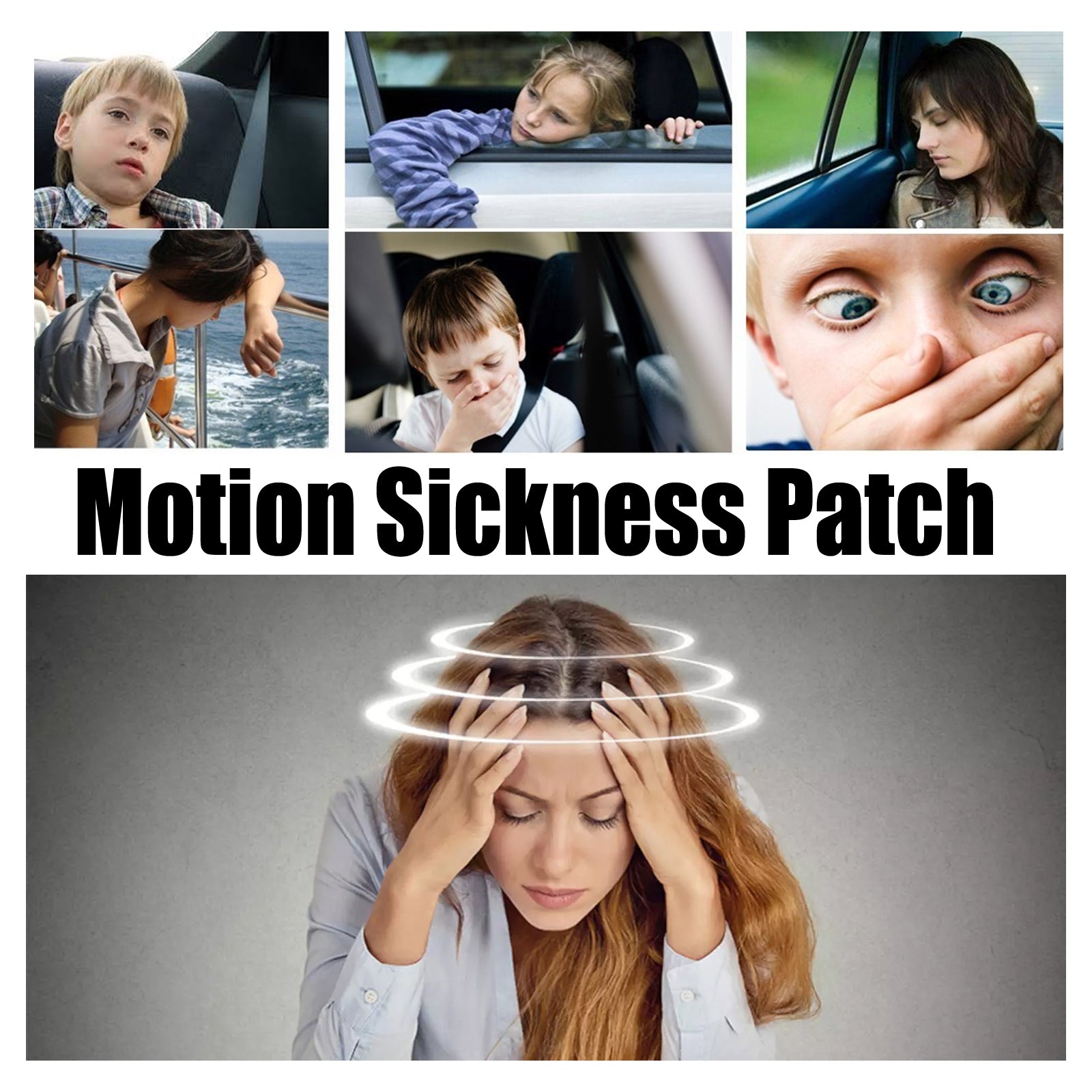 carsickness stickers Carsickness, airsickness, seasickness, earbuds, temples, travel carsickness stickers - Korvel