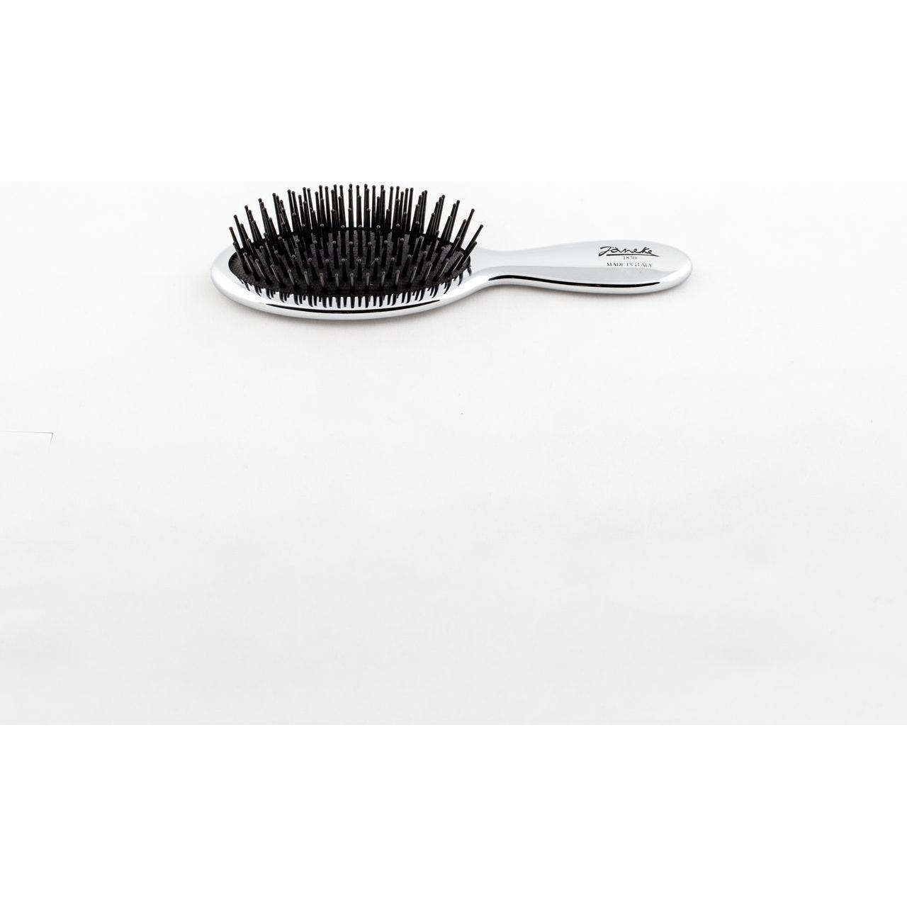 Janeke Silver Hair Brush - Travel Size Elegance