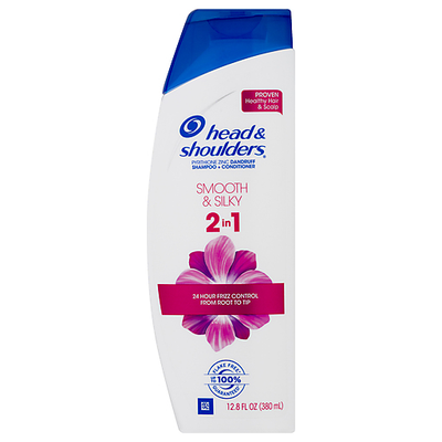 Head & Shoulders Smooth Silky 2-in-1 Shampoo & Conditioner, 12.8 Fl Oz