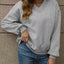 V-Neck Solid Color Casual Sweatshirt