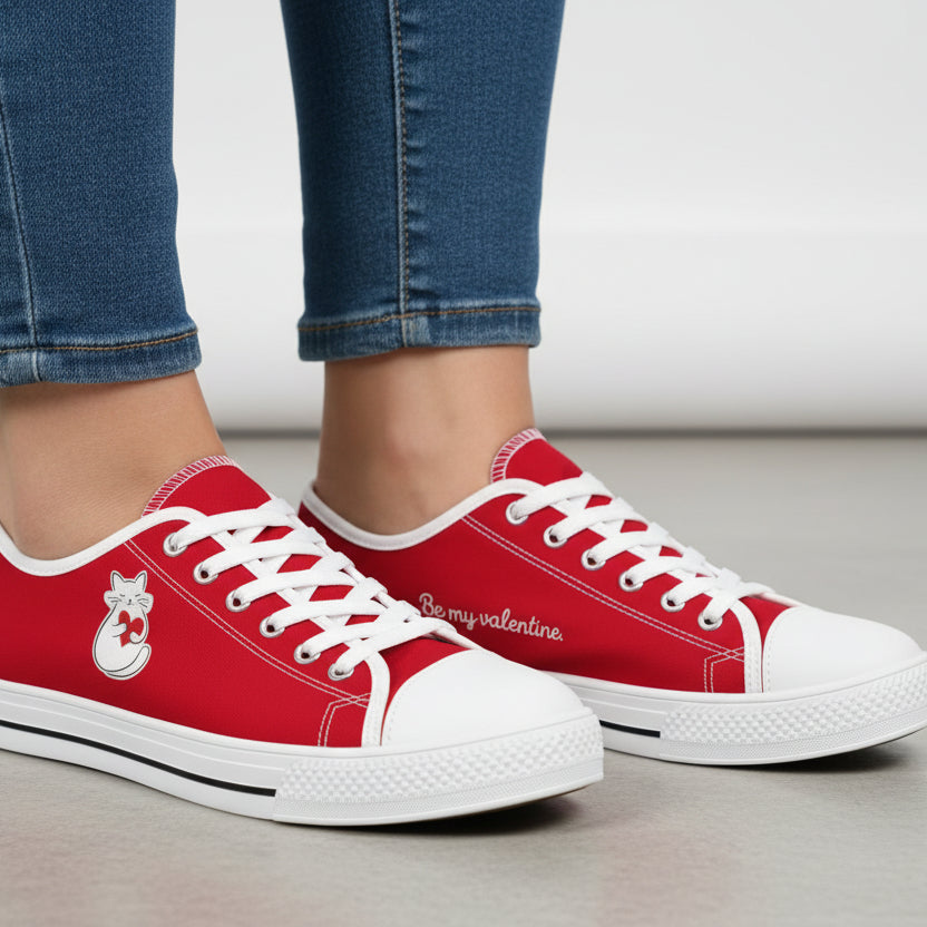 Women’s Valentine Cat Low-Top Sneakers