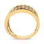 10K Yellow Gold Plated .925 Sterling Silver Diamond Channel Band Ring