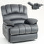 Large Manual Recliner Chair in Fabric for Living Room, Grey - Korvel