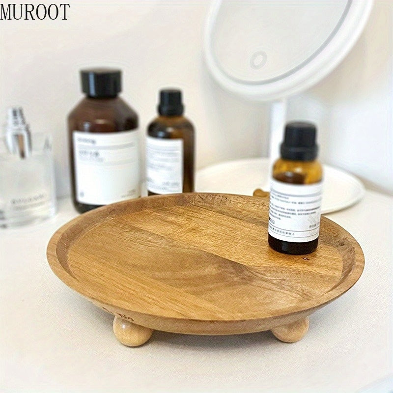 Plateau de Service en Acacia Élégant pour Décoration Intérieure