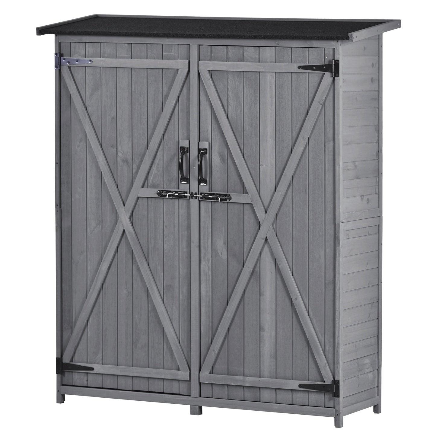 Abri de rangement en bois premium 5,3 pieds x 4,6 pieds avec toit étanche