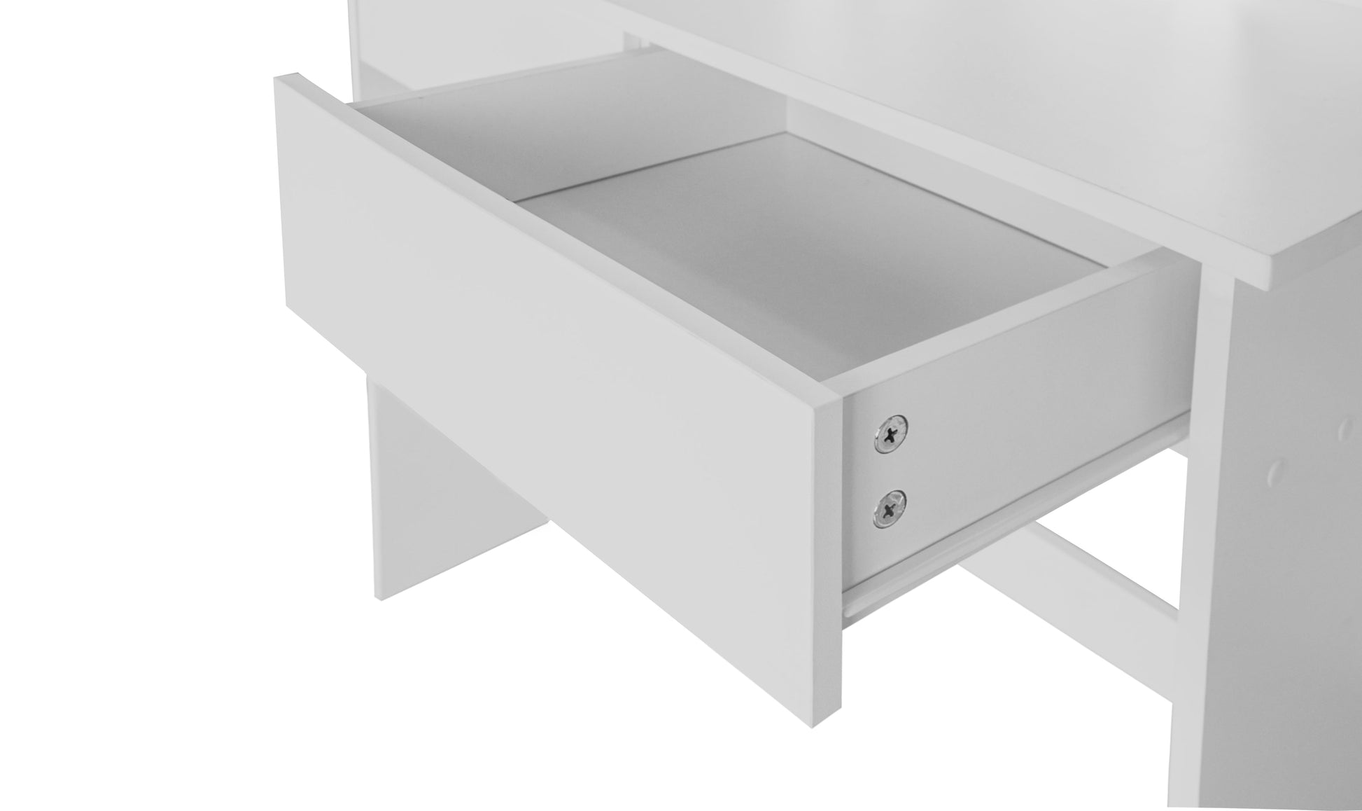 Makeup Vanity Desk With LED Lighted Mirror ,Dressing Table Set With 2 Large Drawers 10 LED Light ,White Color - Korvel