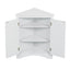 Elegante gabinete de almacenamiento triangular blanco con estantes ajustables