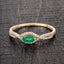 Bague de fiançailles en or jaune 14K avec émeraude zambienne de 0,32 carat et diamants