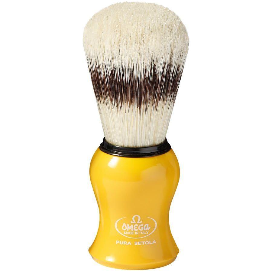 Omega Pure Bristle Shaving Brush with Stand - Assorted Colors
