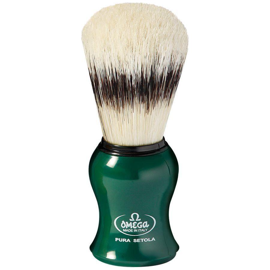 Omega Pure Bristle Shaving Brush with Stand - Assorted Colors