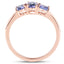 Bague en Tanzanite Plaquée Or Rose 18K en Argent Sterling .925