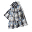 Tie dye printed plaid wide cut shirt - Korvel