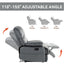 Large Manual Recliner Chair in Fabric for Living Room, Grey - Korvel