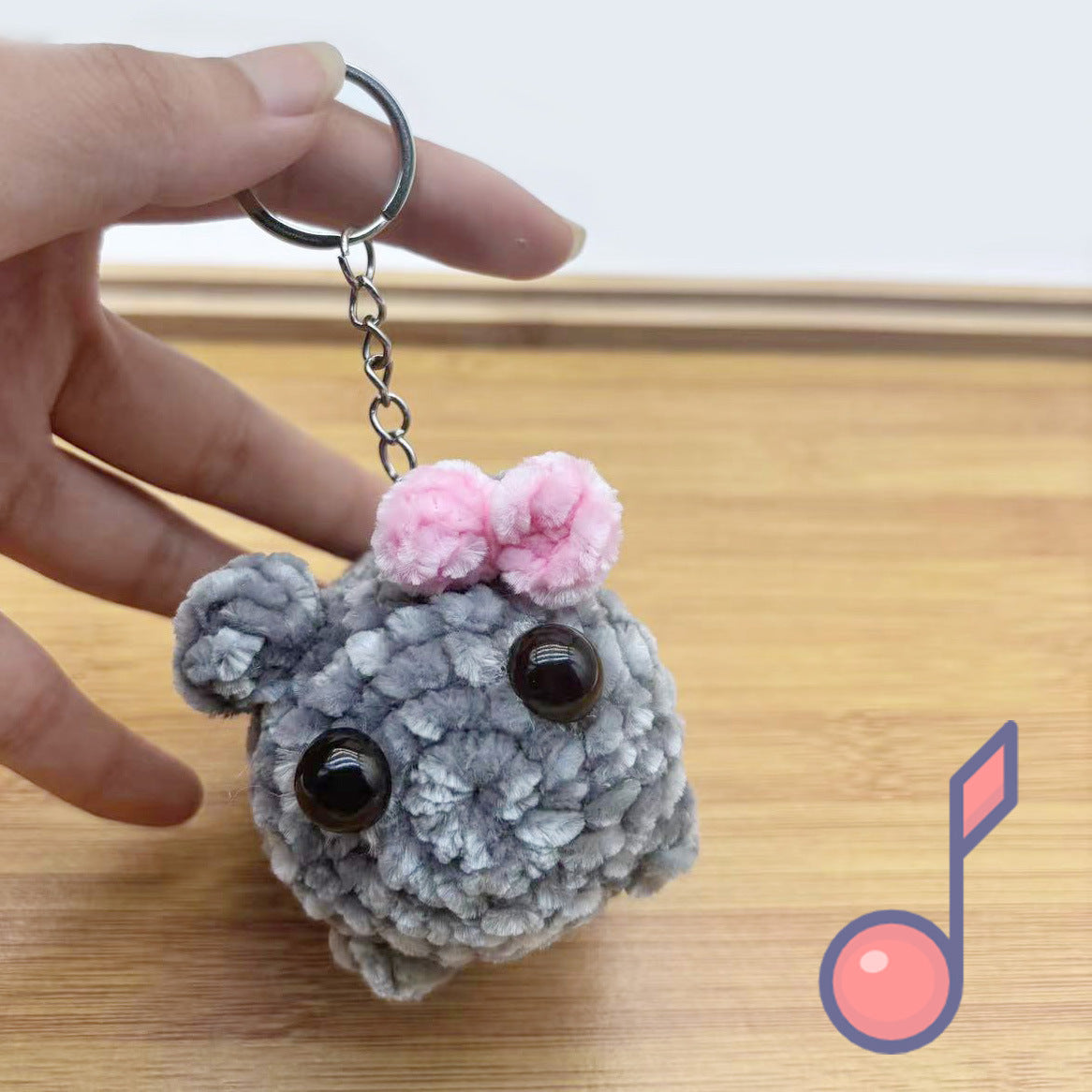 Chenille singing sad hamster keychain pendant Hamster emotional comfort doll - Korvel