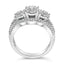 Ensemble de Bague de Fiançailles en Argent Sterling .925 avec Diamants 1.0 Cttw