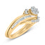14K Yellow Gold Plated Sterling Silver Diamond Cluster Bridal Set