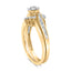 14K Yellow Gold Plated Sterling Silver Diamond Cluster Bridal Set