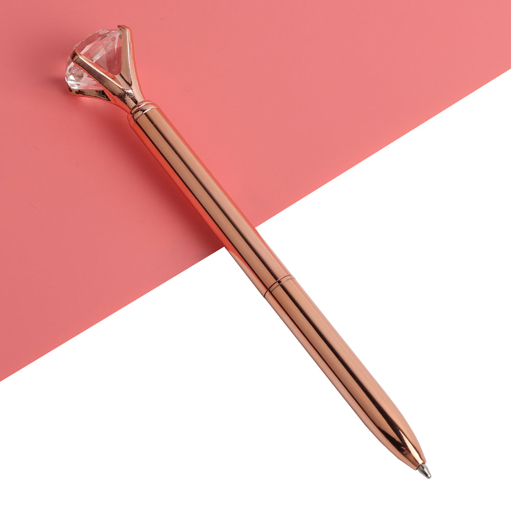 21Color Kawaii Ballpoint Pen Big Gem Metal Ball Pen With Large Diamond Blue And Black Magical Pen Fashion School Office Supplies - Korvel